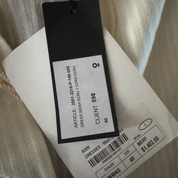 Ann Demeulemeester, White Maxi Dress With Rope Detailing, NWT $1.4K MSRP - Picture 6 of 6